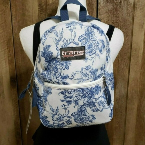 jansport white floral backpack